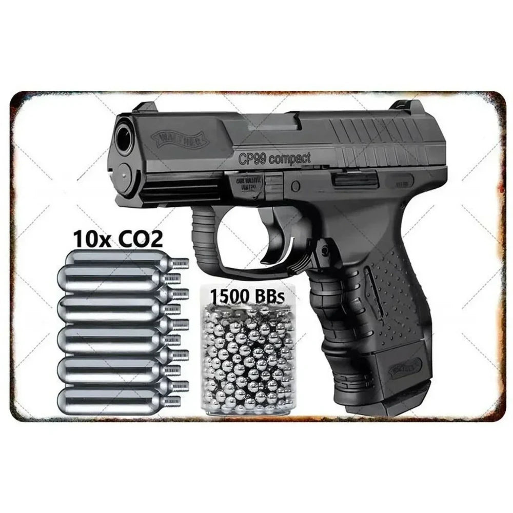Pistol Metal Sign