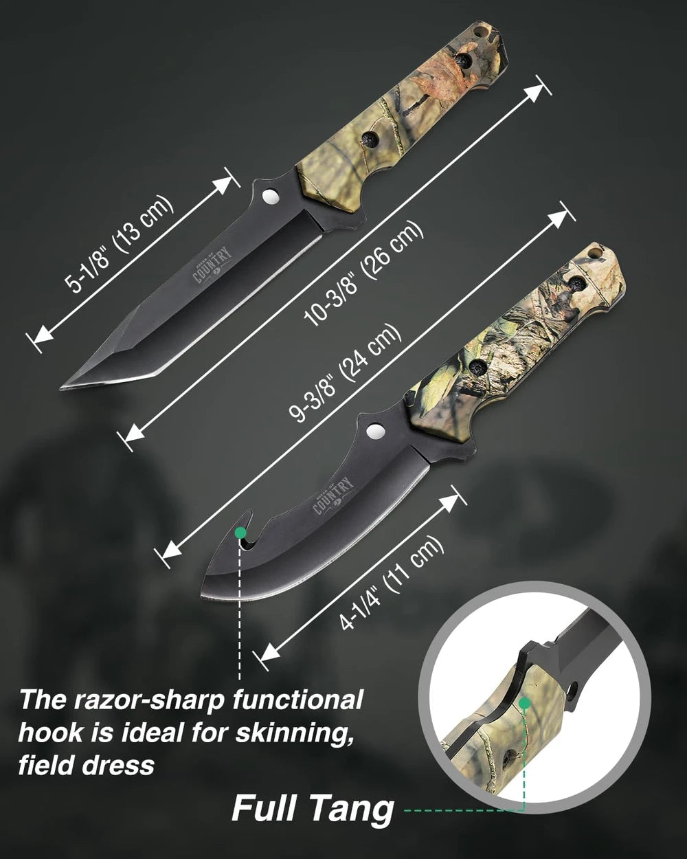 Mossy Oak Fixed Blade Knife Set