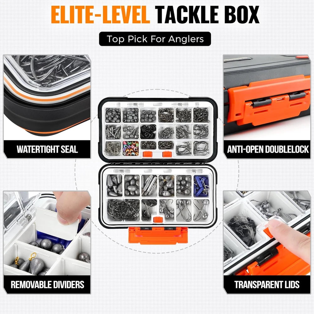 PLUSINNO 397pc Fishing Tackle Box