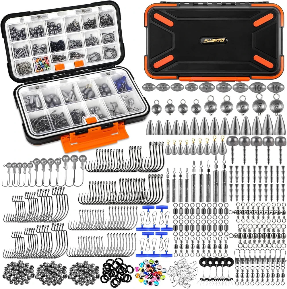 PLUSINNO 397pc Fishing Tackle Box