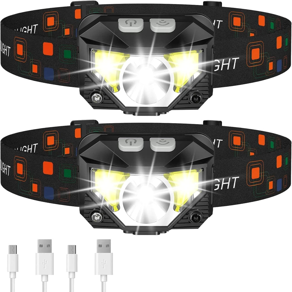 LHKNL Rechargeable Headlamp 2-Pack