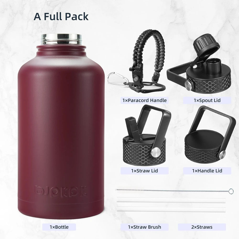 BJPKPK Half Gallon Insulated Water Bottle